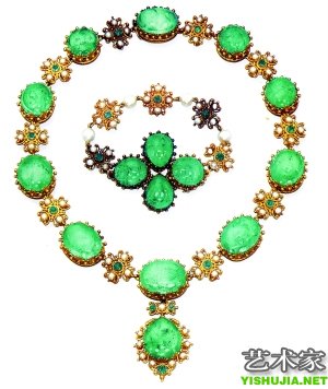 古董祖母绿珍珠首饰