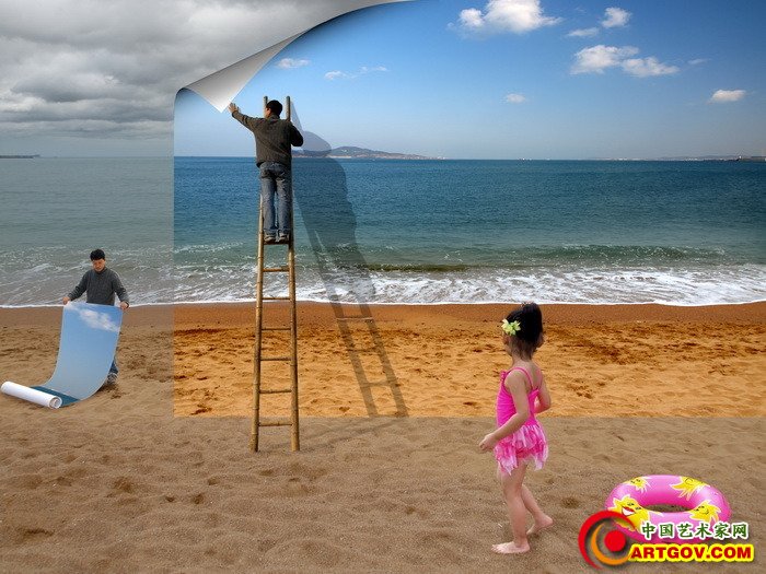 等待夏天的海滩-艺术类优秀作品-杨洋